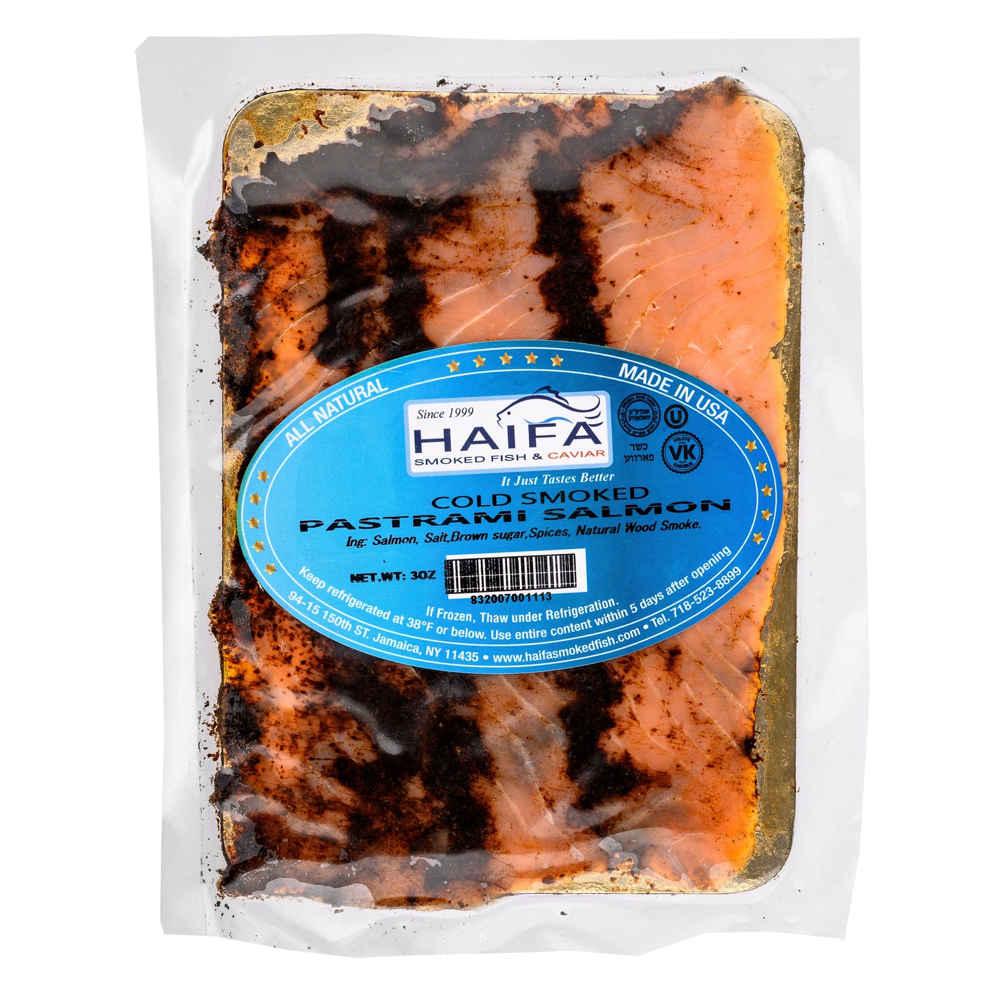 Pastrami Salmon Cold Smoked HAIFA 85g.