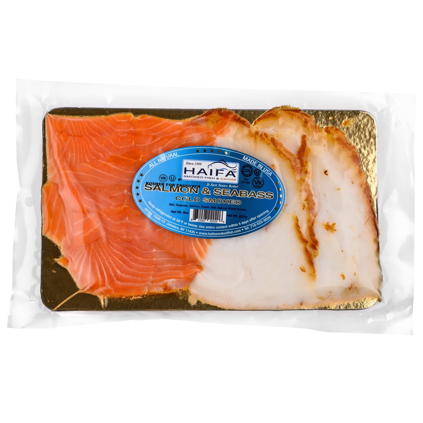 Salmon&Seabass Cold Smoked HAIFA 227g.