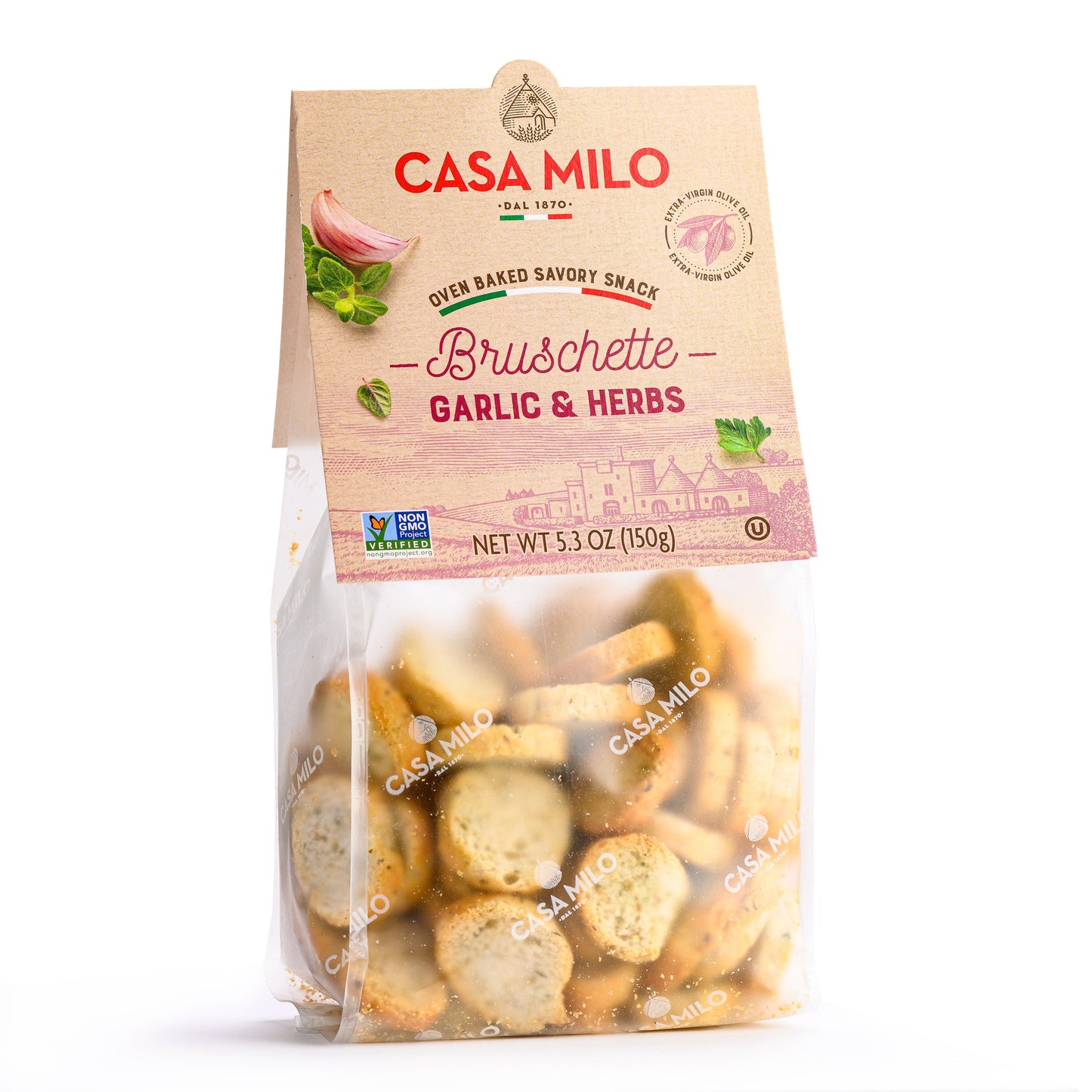 Casa Milo Bruschette Garlic & Herbs 150g.