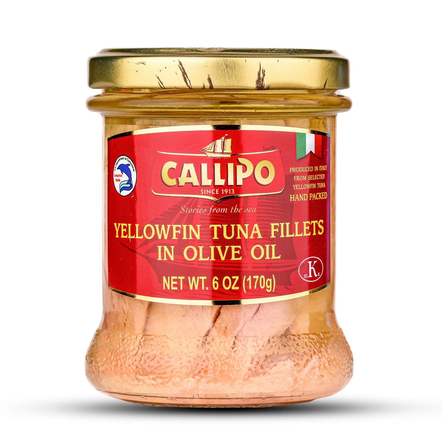 Yellowfin Tuna Fillets in Olive Oil, Callipo 170g.