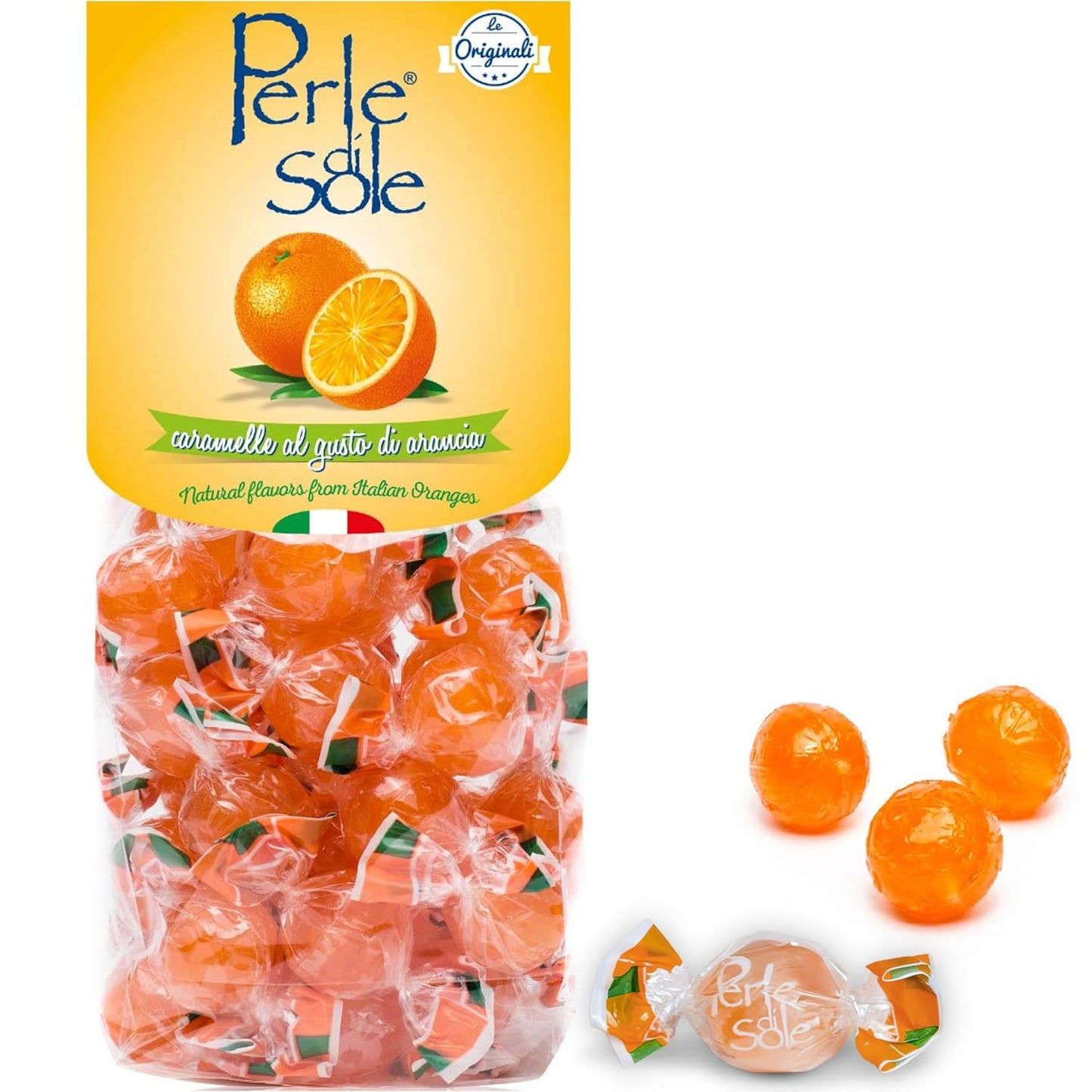 Perle di Sole Orange Candies – Italian Citrus Sweets (Natural Orange Flavor).