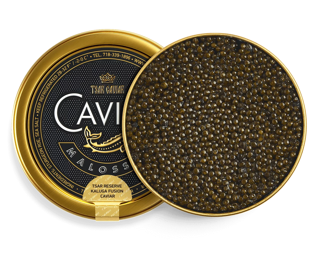 Tsar Reserve and Kaluga Fusion caviar product showcasing premium quality and exquisite taste