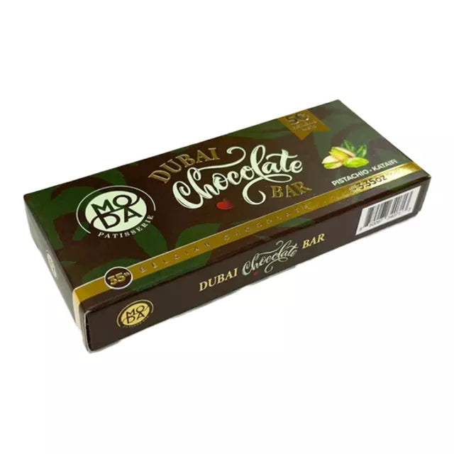 Dubai Chocolate Bar – Pistachio & Kataifi Belgian Chocolate (50% Pistachio Filling, 200g).