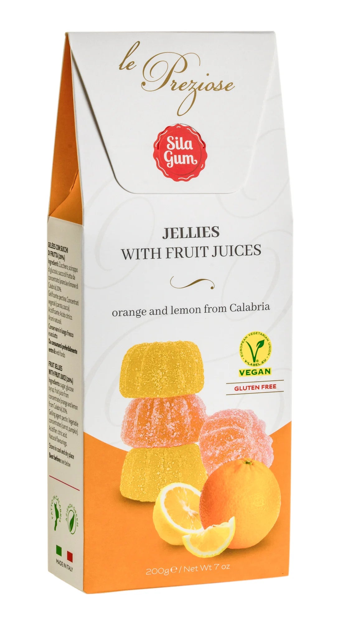 Le Preziose Citrus Fruit Jellies – Orange & Lemon (Vegan & Gluten-Free, 200g).