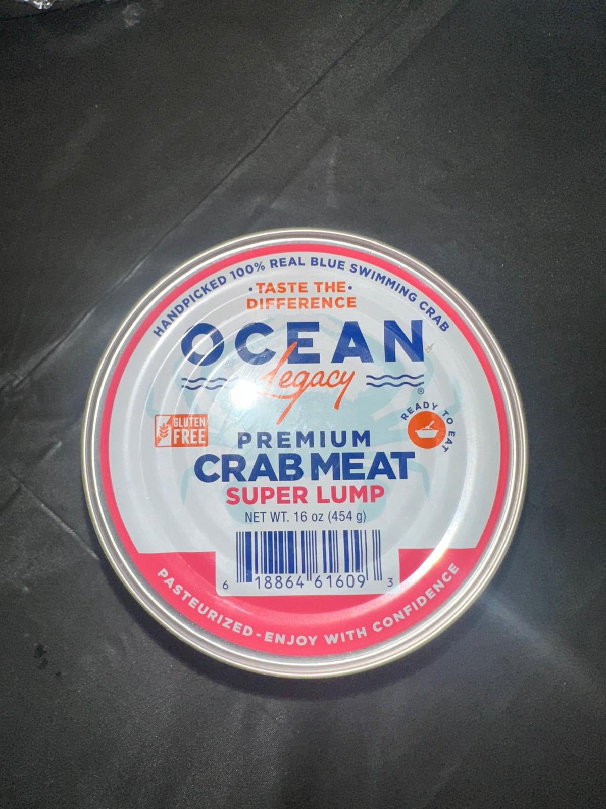Ocean Legacy Premium Lump Crab Meat – Super Lump Blue Crab (16 oz / 454g).