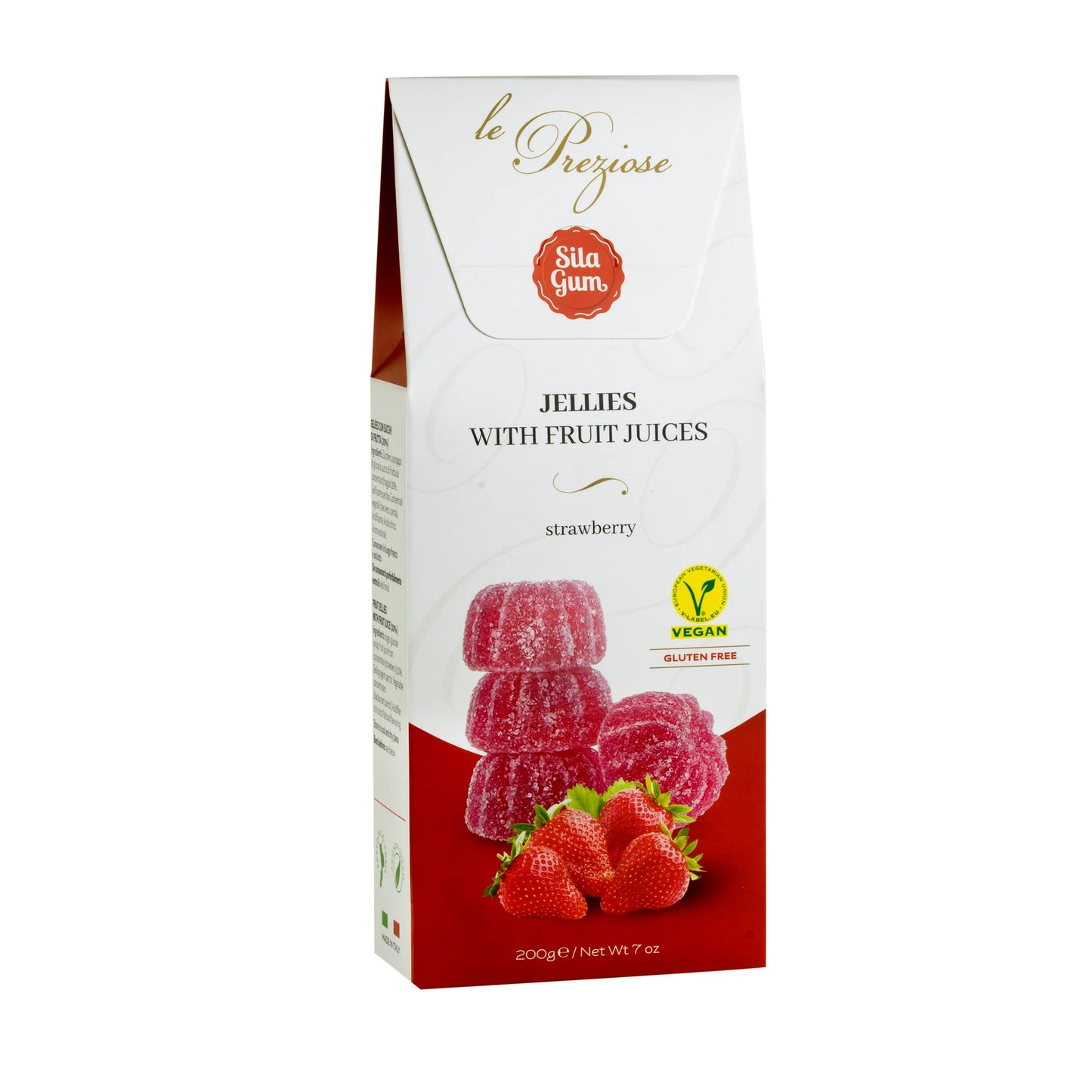 Le Preziose Strawberry Fruit Jellies – Vegan & Gluten-Free Candy (200g).