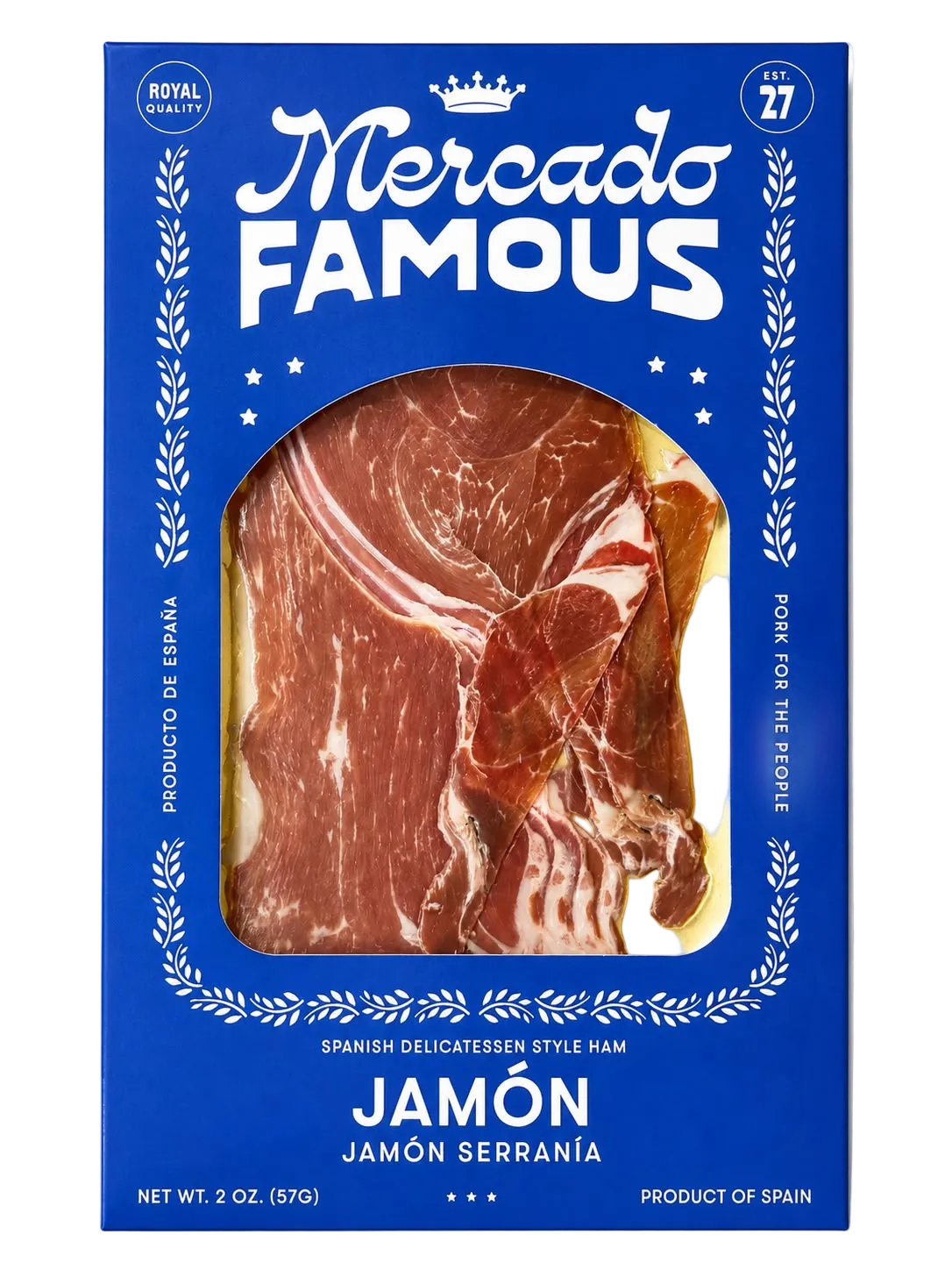Mercado Famous Jamón Serranía, sliced Spanish mountain-cured ham, 57g pack