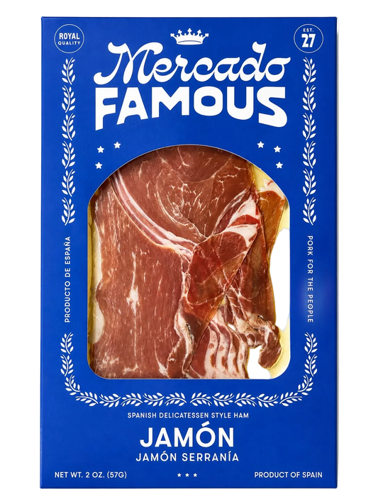 Mercado Famous Jamón Serranía, sliced Spanish mountain-cured ham, 57g pack