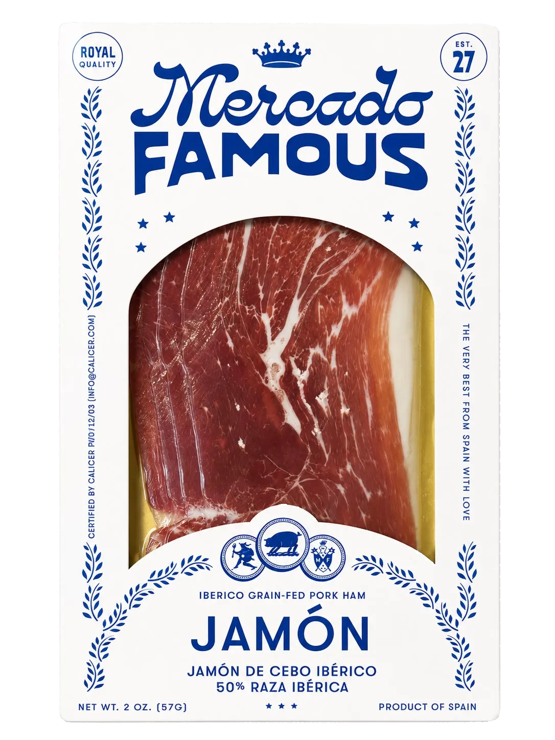 Mercado Famous Jamón de Cebo Ibérico 50% Raza Ibérica, sliced, 57g pack