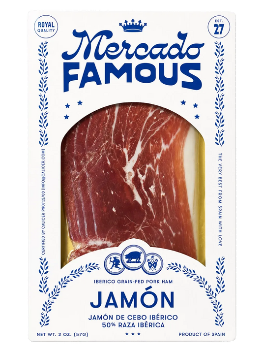 Mercado Famous Jamón de Cebo Ibérico 50% Raza Ibérica, sliced, 57g pack