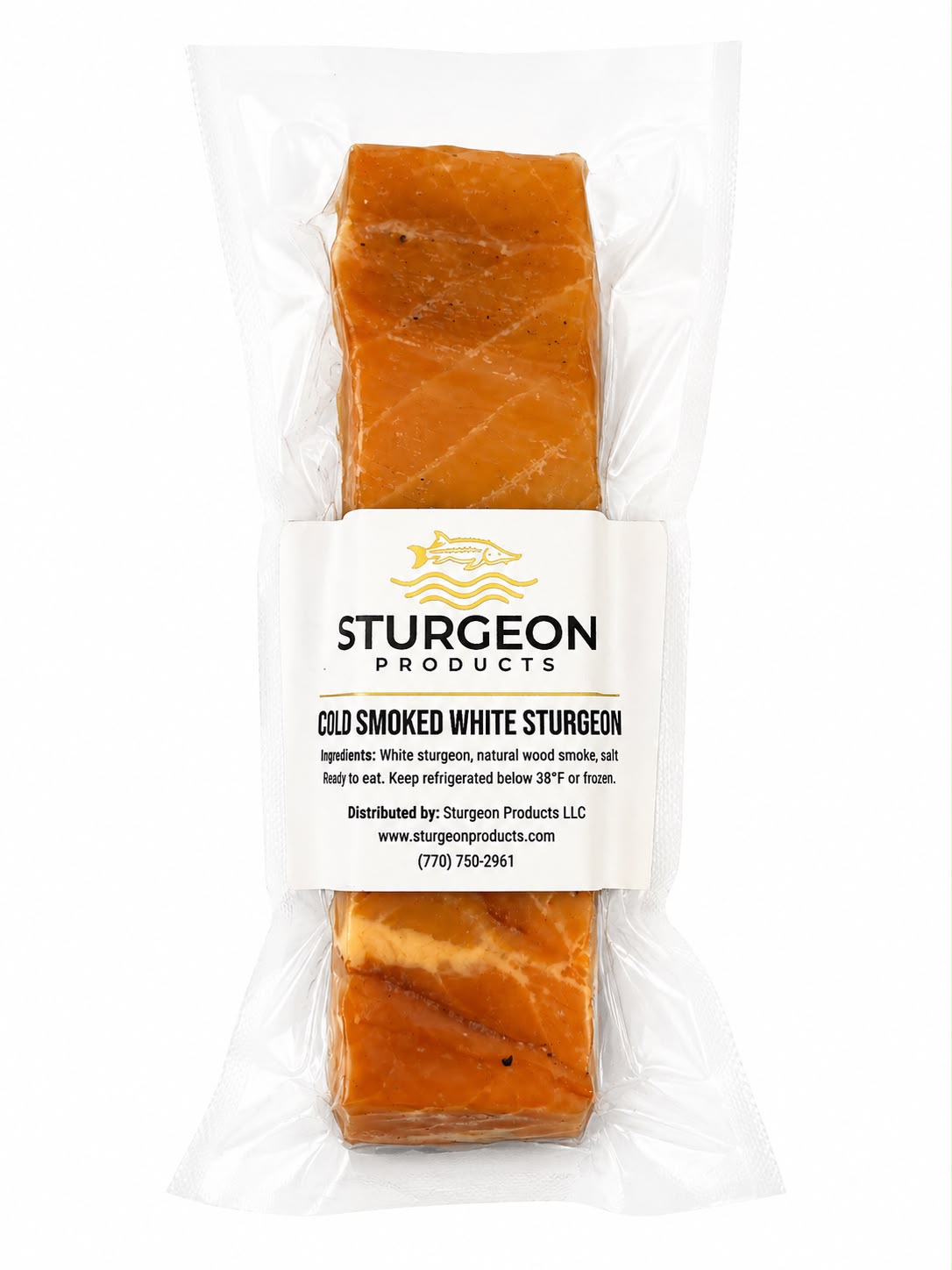 Sturgeon Products Cold Smoked White Sturgeon, 270G / 9.5 OZ