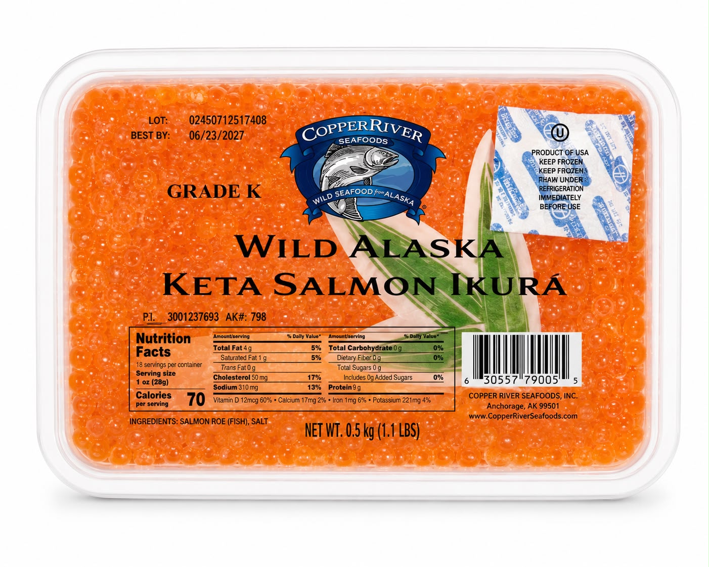 Wild Alaska Keta Salmón Ikura