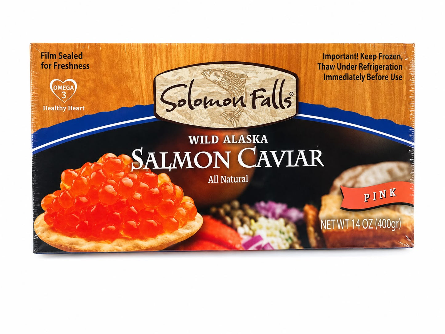 Wild Alaska Pink Salmón Caviar – Solomon Falls (14 oz / 400g)