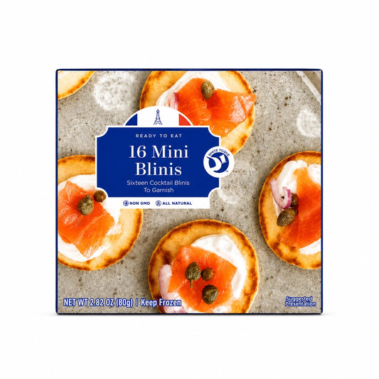 White Toque 16 Mini Blinis box, 80g
