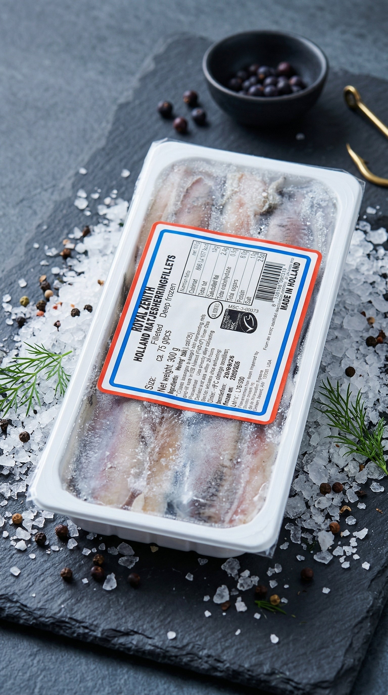 Royal Dutch Holland Matjes Herring Fillets – Premium Mild Cured Herring (Deep Frozen).