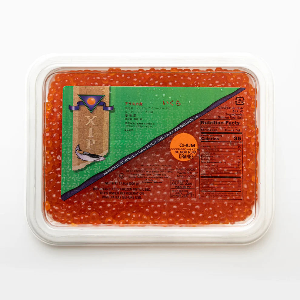 Wild Alaskan Chum Salmon Caviar – XIP Orange Grade #1 (500g).